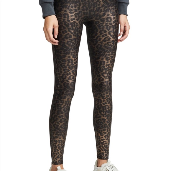 Spanx Faux Leather Leopard Leggings 